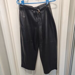 Marc new york faux leather wide leg cropped pants size 10 nwt